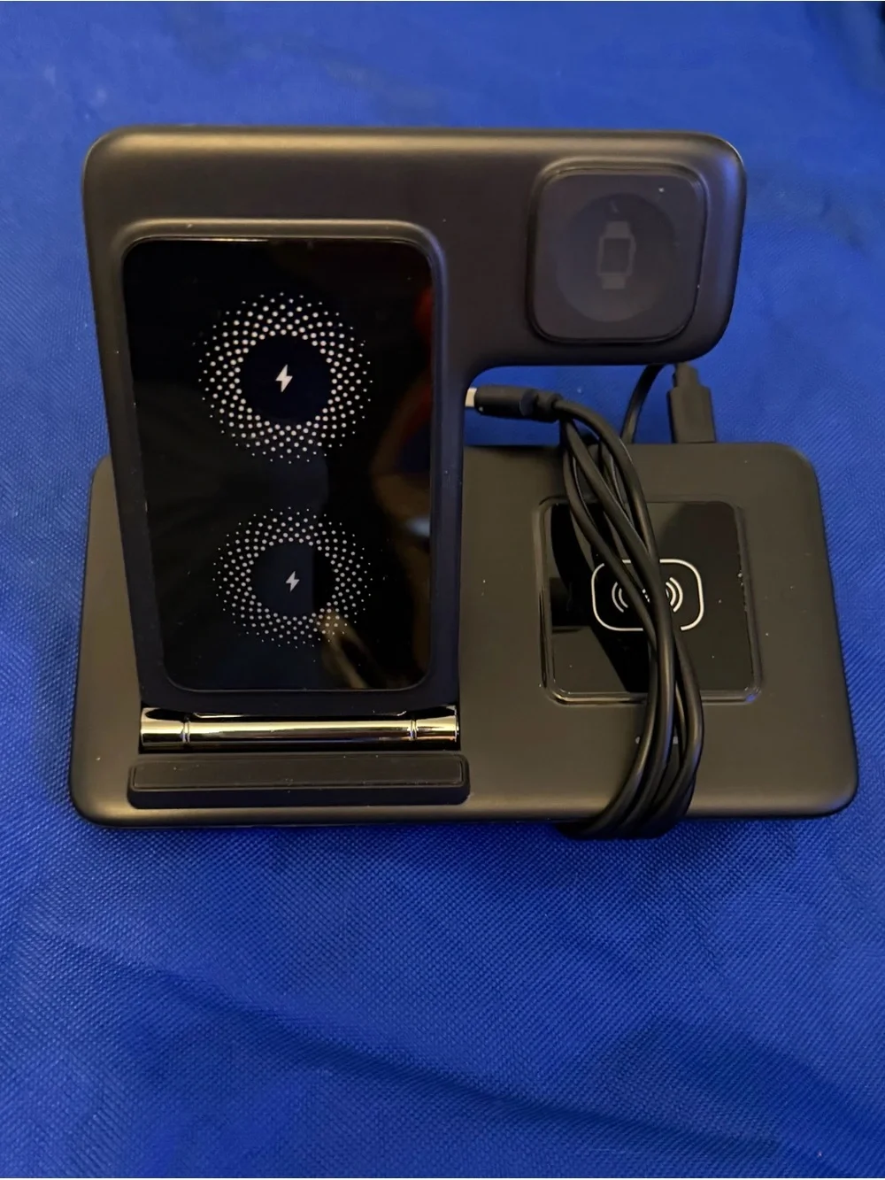 3 in 1  Black Multi-Device Wireless Charging Station